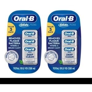 6-Pack Oral-B Glide‎ Pro-Health Dental Floss, Deep Clean Cool Mint Flavor, 40 M